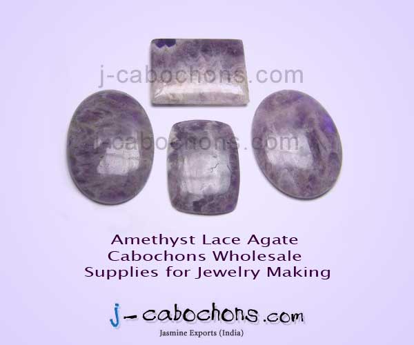 Amethyst lace agate cabochons wholesale